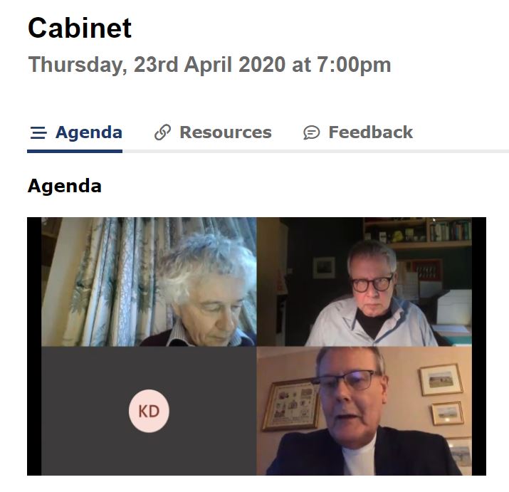 Cabinet holding its first virtual meeting