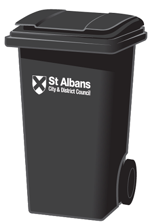 An image of the black recycling bin