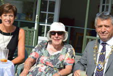 Mayor Councillor Salih Gaygusuz pictured with residents and staff of Grace Muriel House