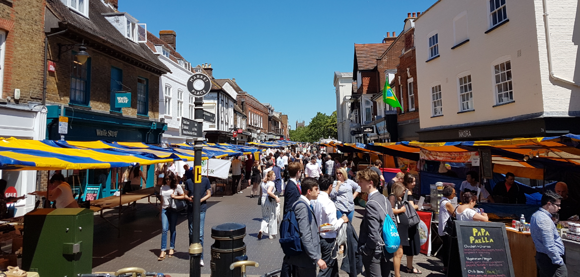 Traditional stalls at the Charter Market