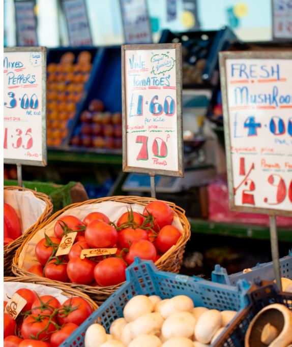 Charter Market fruit and veg stall