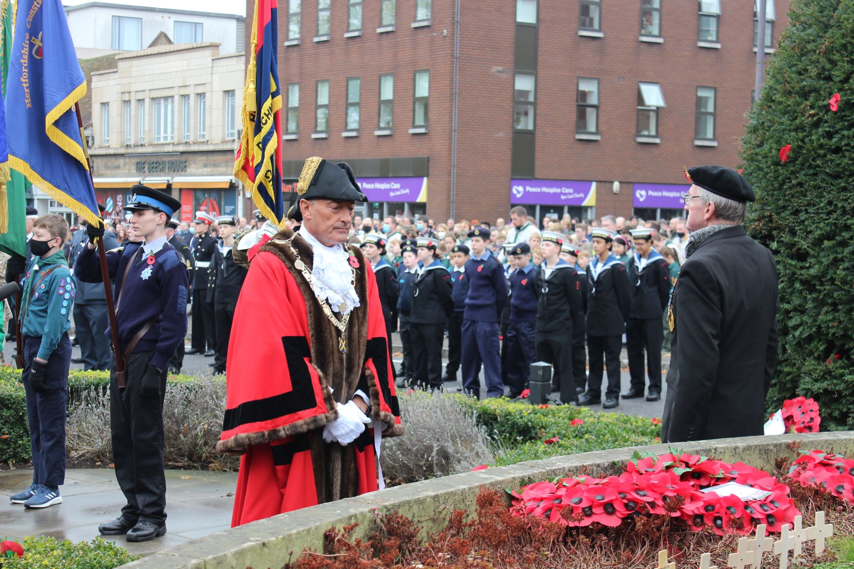 The Mayor laying a wreath