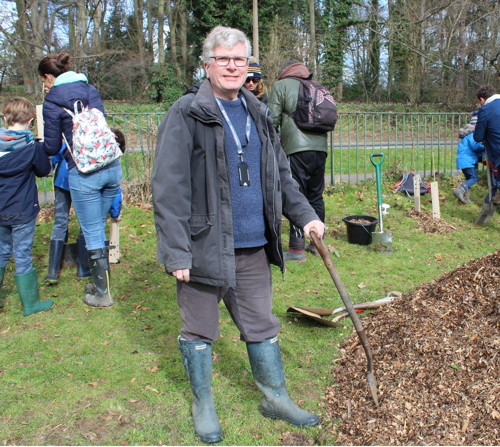 Cllr Day at tree planting event