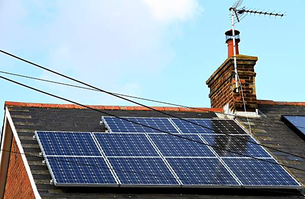 Solar panels on roof