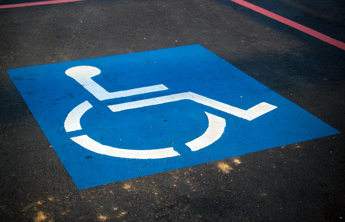 Disabled parking bay sign