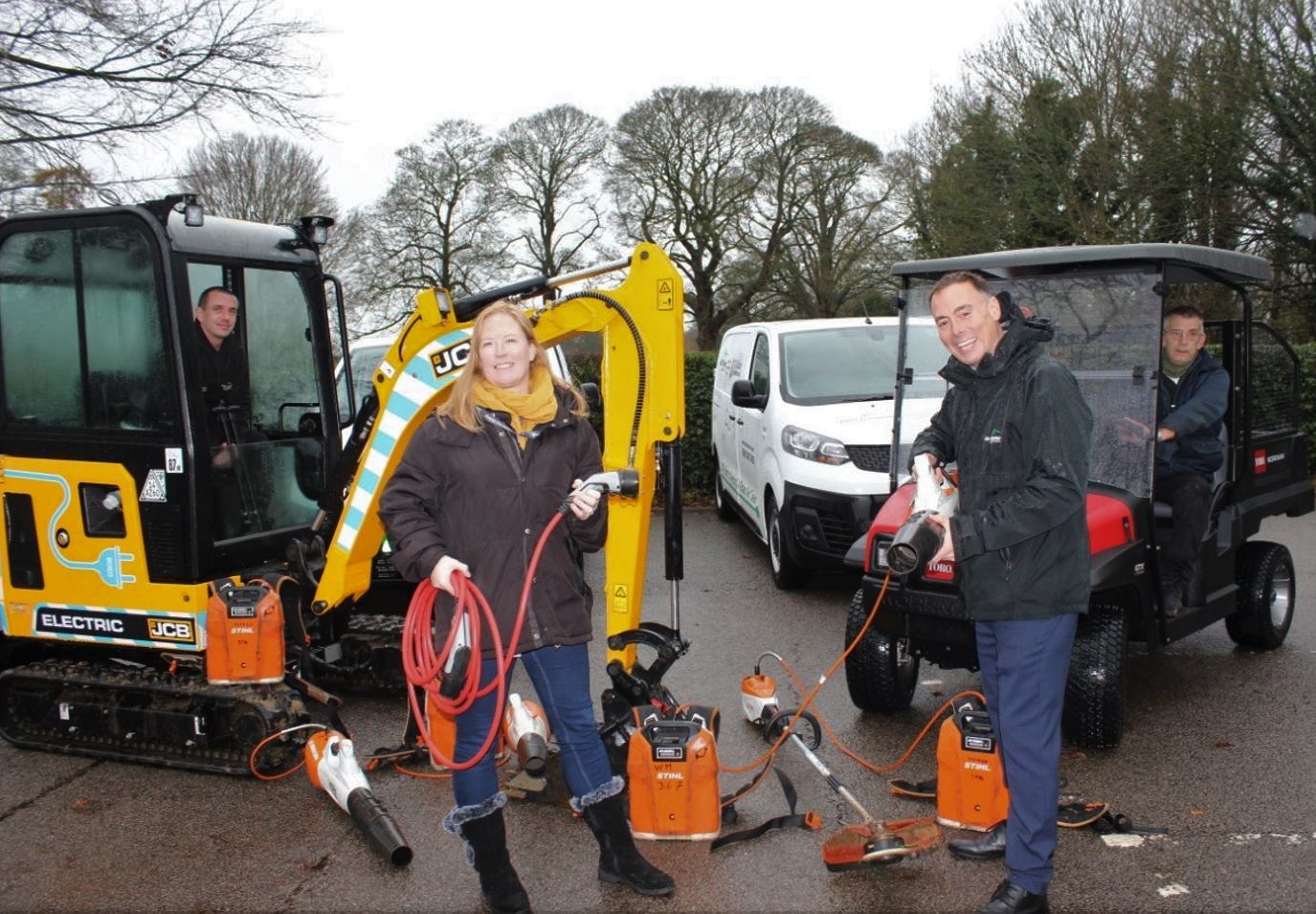 Councillor Helen Campbell inspects new eco-friendly parks equipment