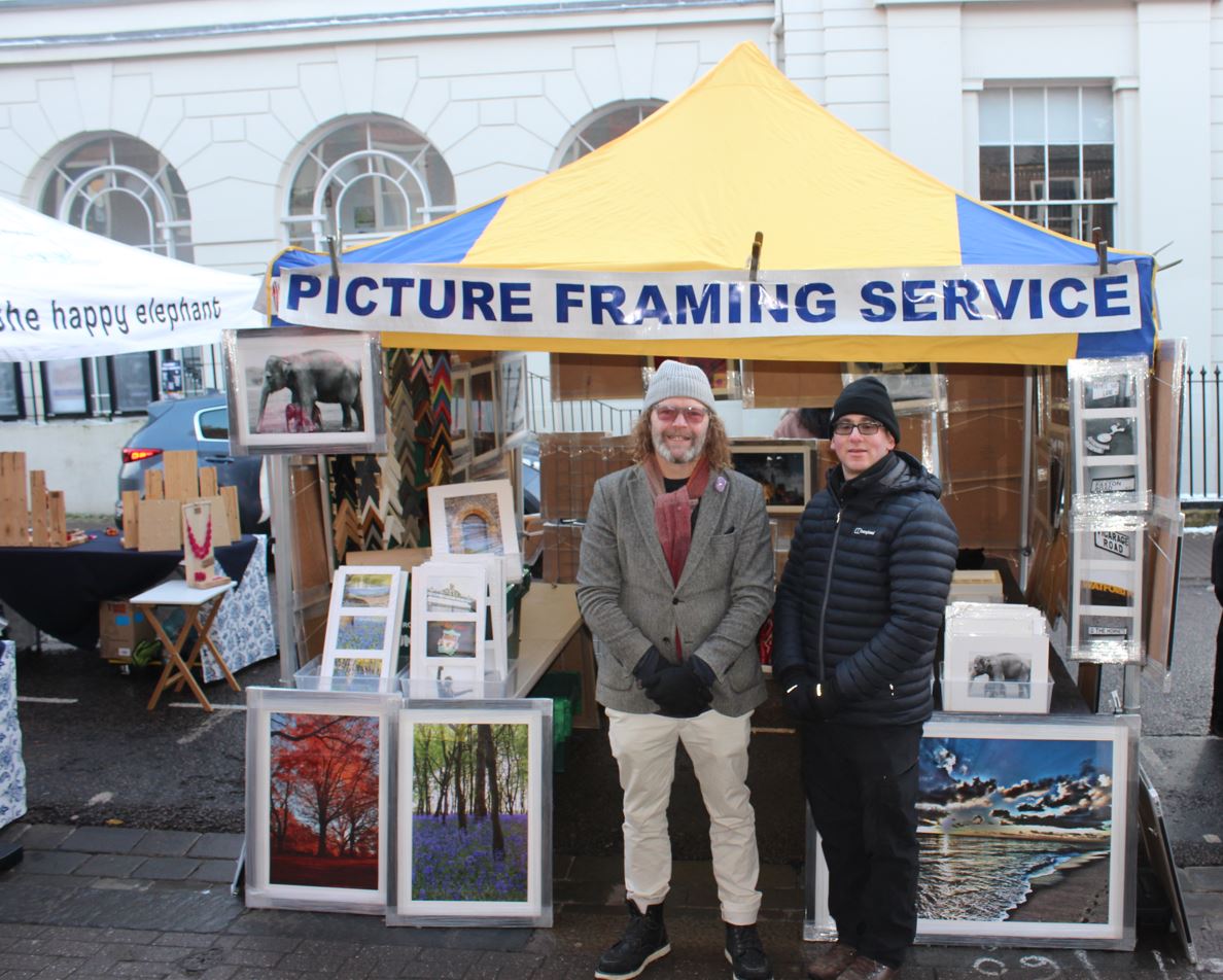 Cllr Danny Clare, left, at the Charter Market