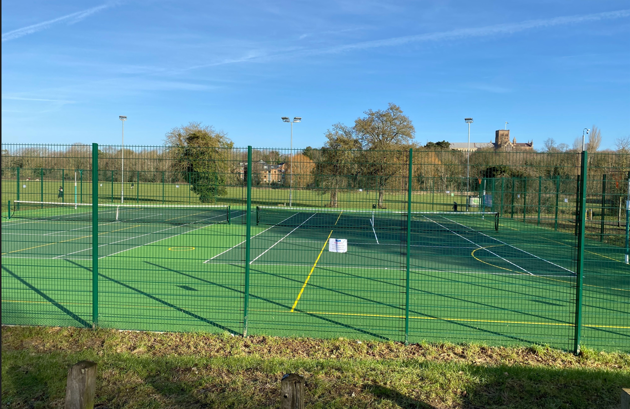 Tennis and netball courts at Verulamium Park