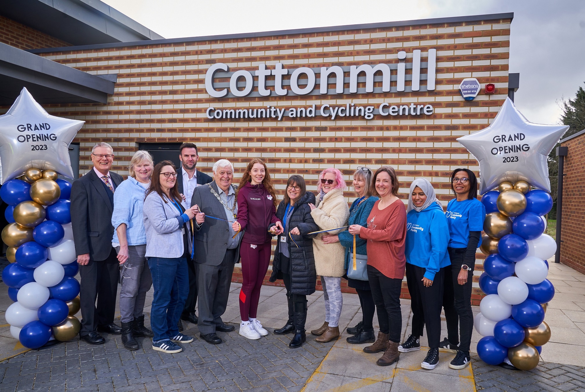 Supporters of the Cottonmill Community and Cycling Centre at its official opening