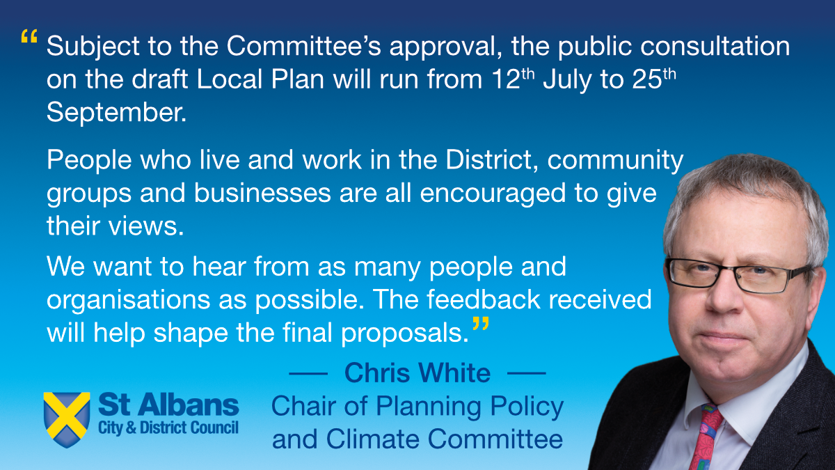 Cllr Chris White quote on the Local Plan