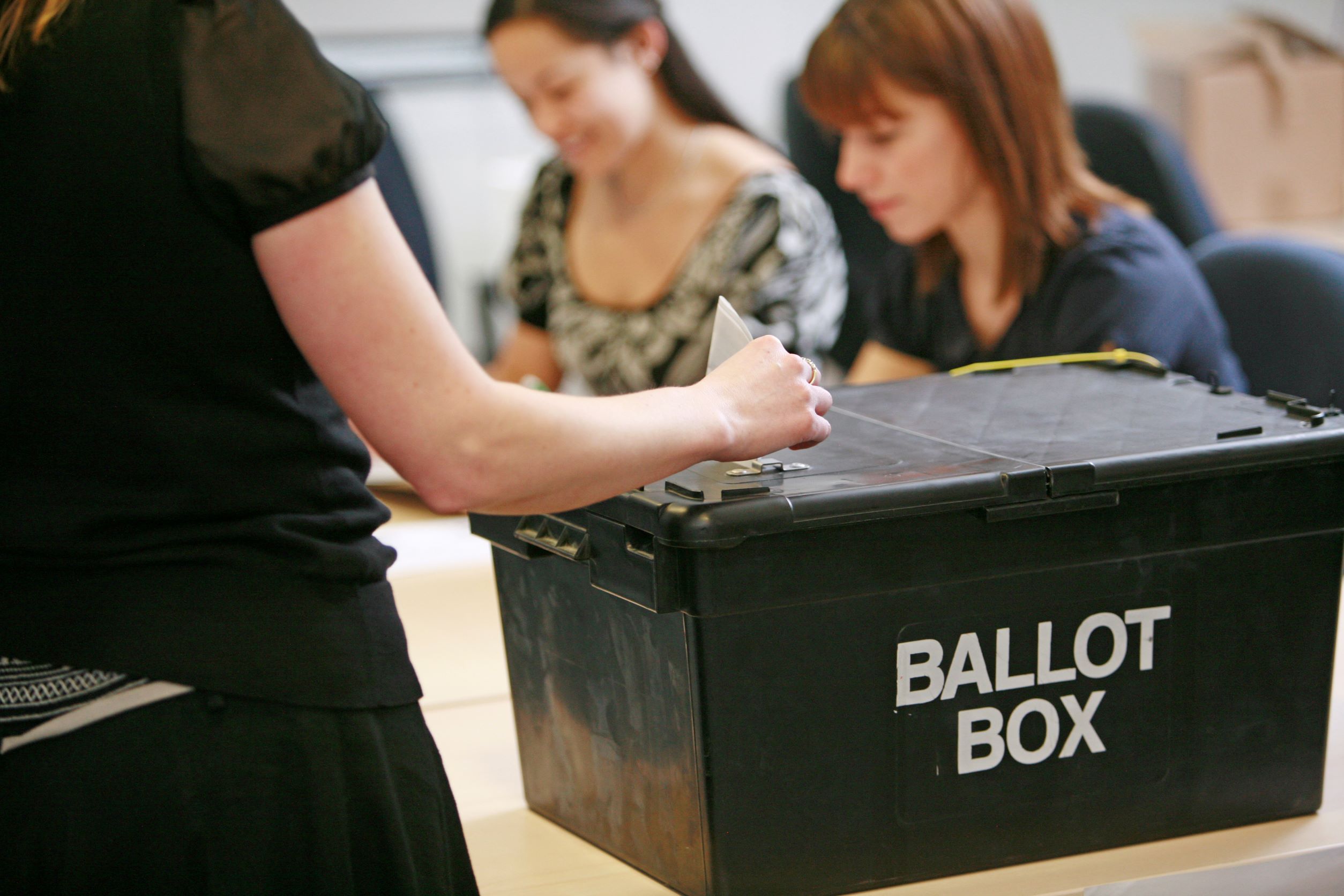 Voting at a polling station