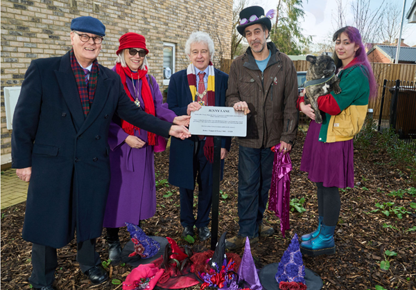 ; from the left, Cllr Robert Donald, Mayoress Annie Stevenson, Mayor Cllr Anthony Rowlands, Jenny’s husband Jose and daughter Charlie