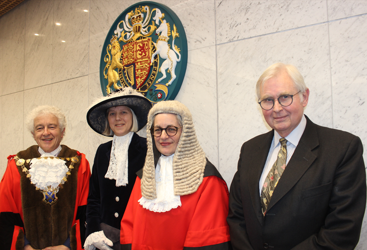 Judge Wood, 2nd from right, takes up her appointment as Honorary Recorder