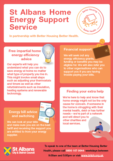 Poster St Albans Home Energy Support Service
