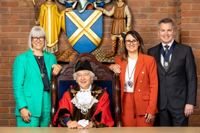 Photo of St Albans City and District Mayor and Mayoress and Deputy Mayor and partner