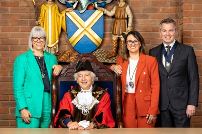 Photo of St Albans City and District Mayor and Mayoress and Deputy Mayor and partner