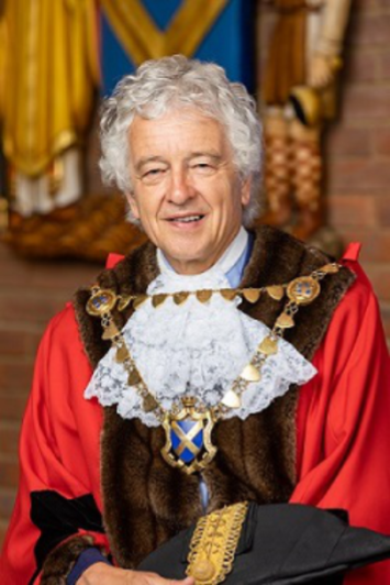 Mayor in robes and chain of office