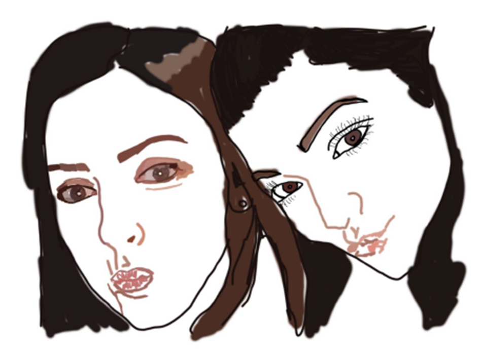 Unfinished portrait of two women