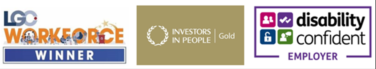 LGC Workforce Winner, Investors in People Gold, Disability Confident Employer  logos