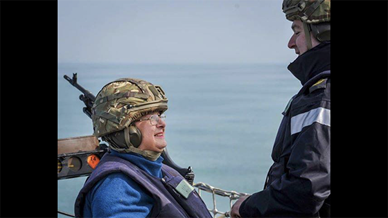 the Mayor on board HMS St Albans.