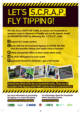 SCRAP fly tipping campaign poster
