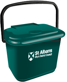 An image of the green food waste caddy