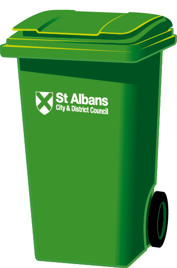 An image of the green garden waste bin