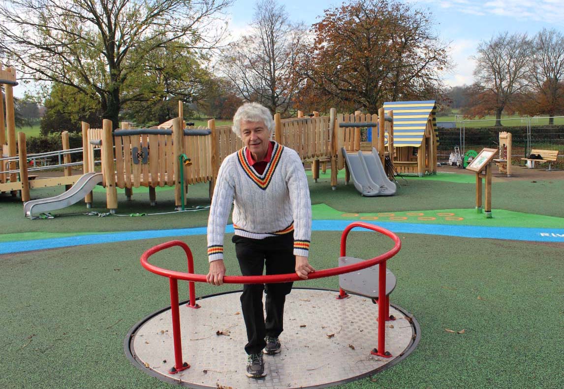 Councillor Anthony Rowlands at the playground