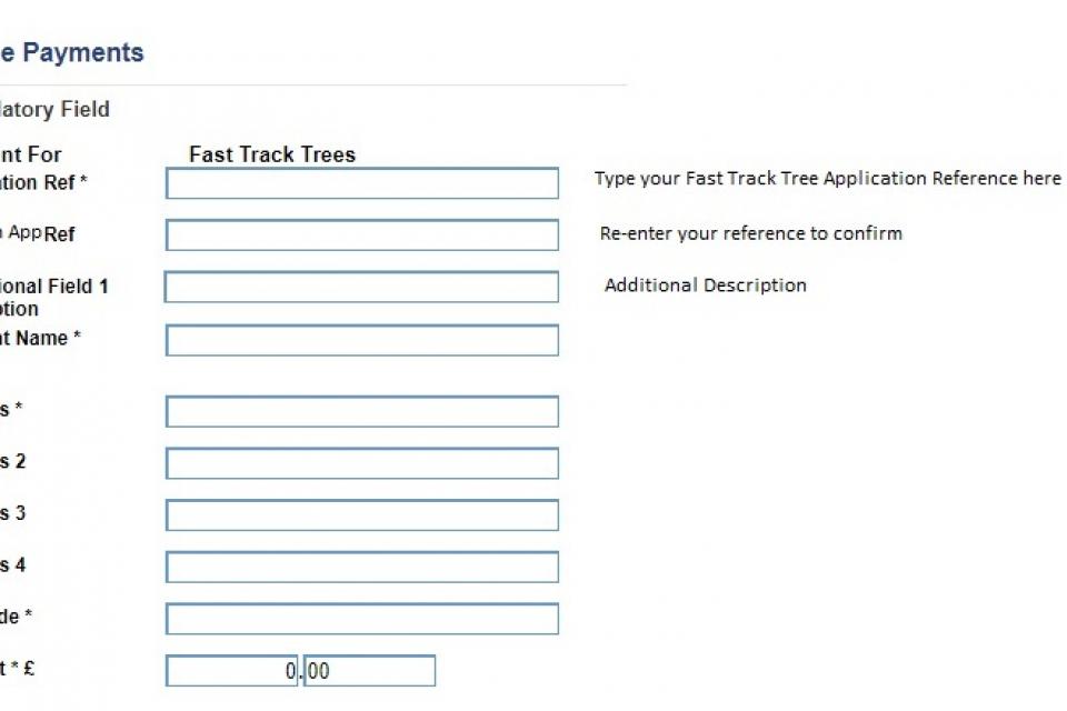 Pay Online - Fast Track Tree Application guide