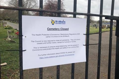 Notice of cemetery closure