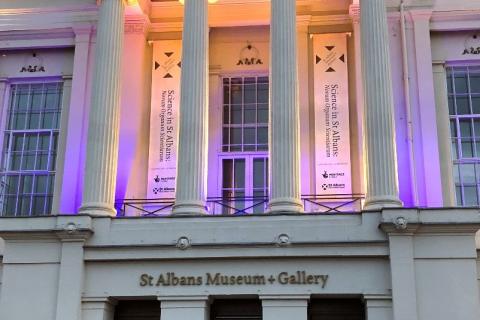 The Museum + Gallery lit up
