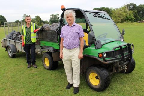 Cllr Anthony Rowlands at Verulamium Park with ranger James Morgan