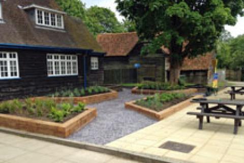 Entrance to Verulamium Park after the makeover