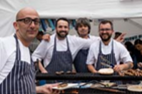 Chefs smiling for camera