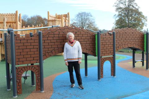 Councillor Anthony Rowlands at the playground