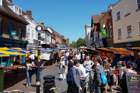 Traditional stalls at the Charter Market