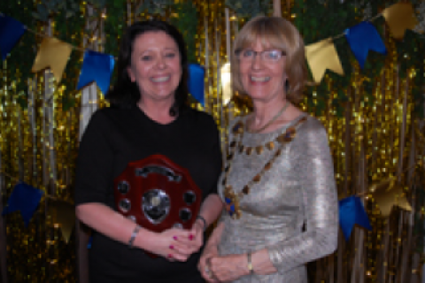 Community Champion of the Year, Helen Fish, pictured with Cllr Leonard, the Mayor of the City and District of St Albans