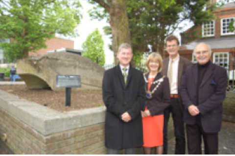 Cllr Frances Leonard; Chris McIntyre, Dean of Cultural Affairs and Director of UHArts at University of Hertfordshire; Hertfordshire County Councillor Sandy Walkington, and Professor Geraint John from the Hertfordshire Association of Architects (HAA) and St Albans Civic Society