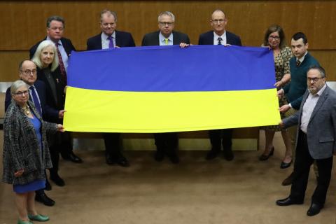 Herts Leaders with Ukraine flag