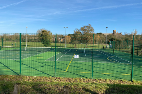 Tennis and netball courts at Verulamium Park