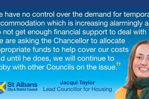 Quote on temporary hotel accommodation funding from Cllr Jacqui Taylor